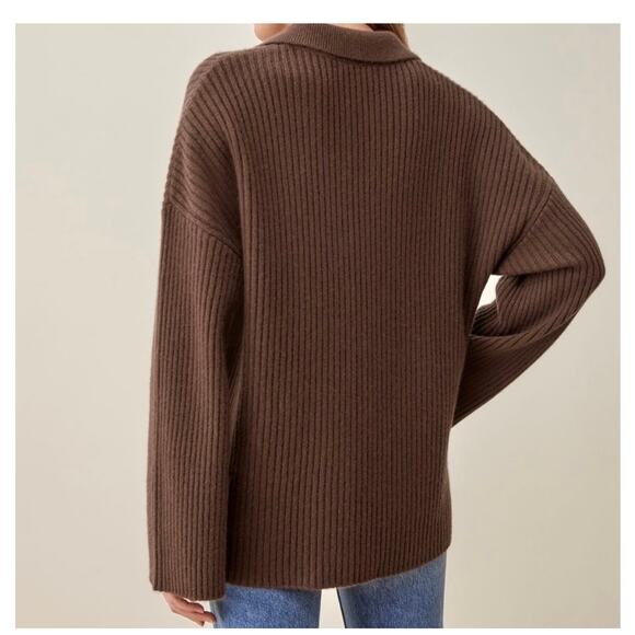 EUC Reformation Cafe Fantino Cashmere Collared Cardigan sz: S - Picture 3 of 16